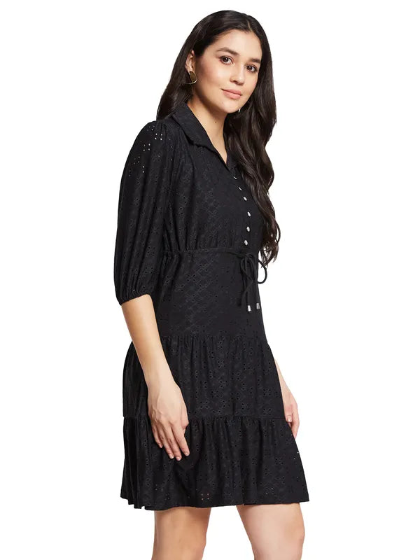 Mettle Shirt Collar Fit Flare Dress