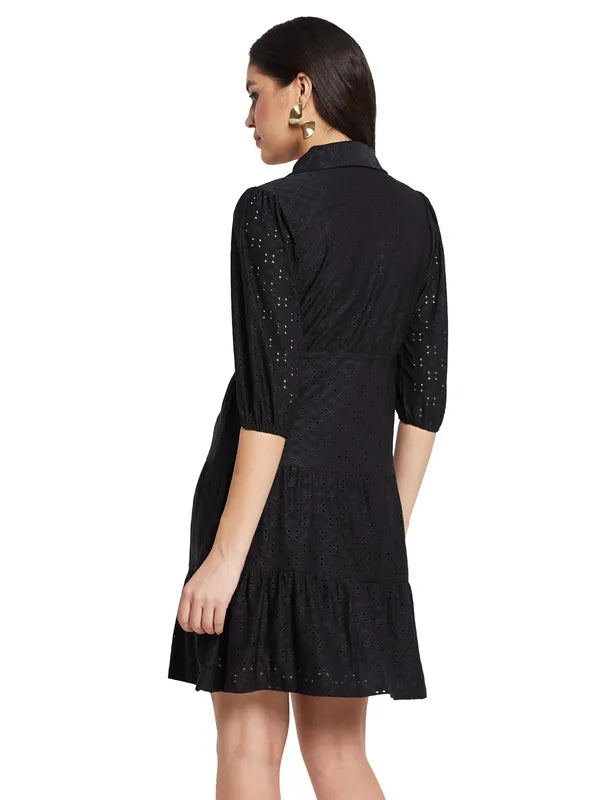 Mettle Shirt Collar Fit Flare Dress