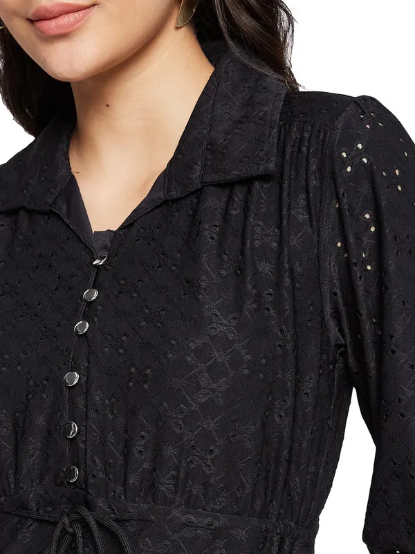 Mettle Shirt Collar Fit Flare Dress