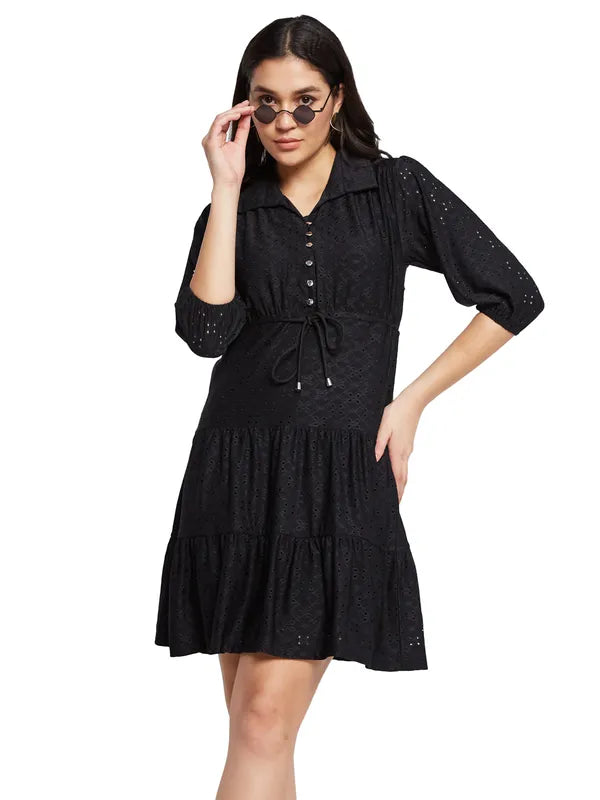 Mettle Shirt Collar Fit Flare Dress