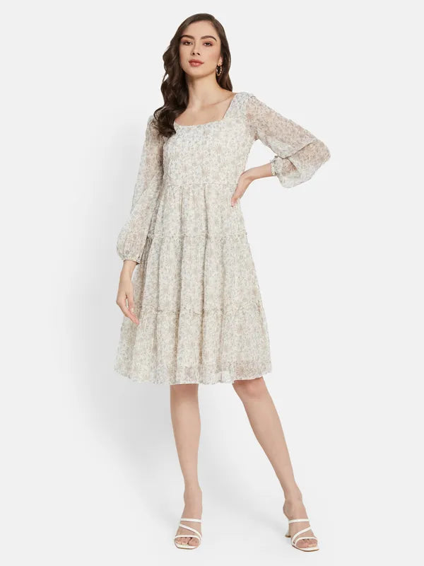 Floral Print Three Tier Dress