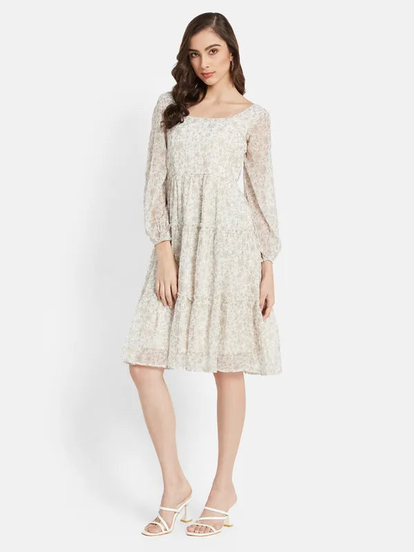 Floral Print Three Tier Dress