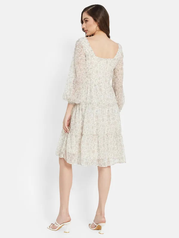 Floral Print Three Tier Dress