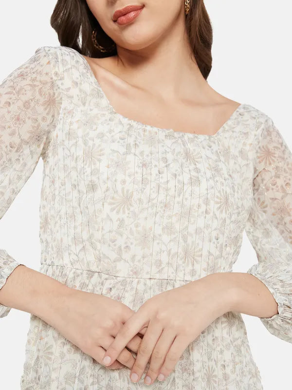 Floral Print Three Tier Dress