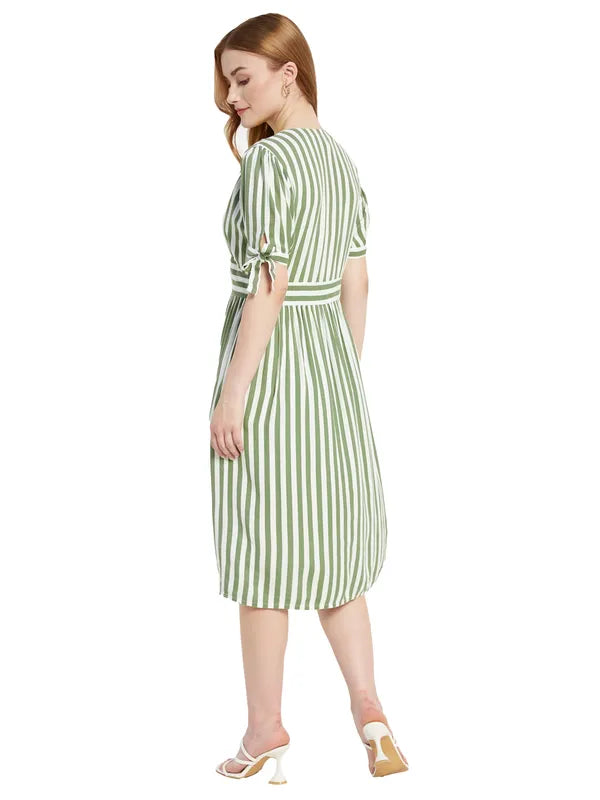 Striped V-Neck Dress