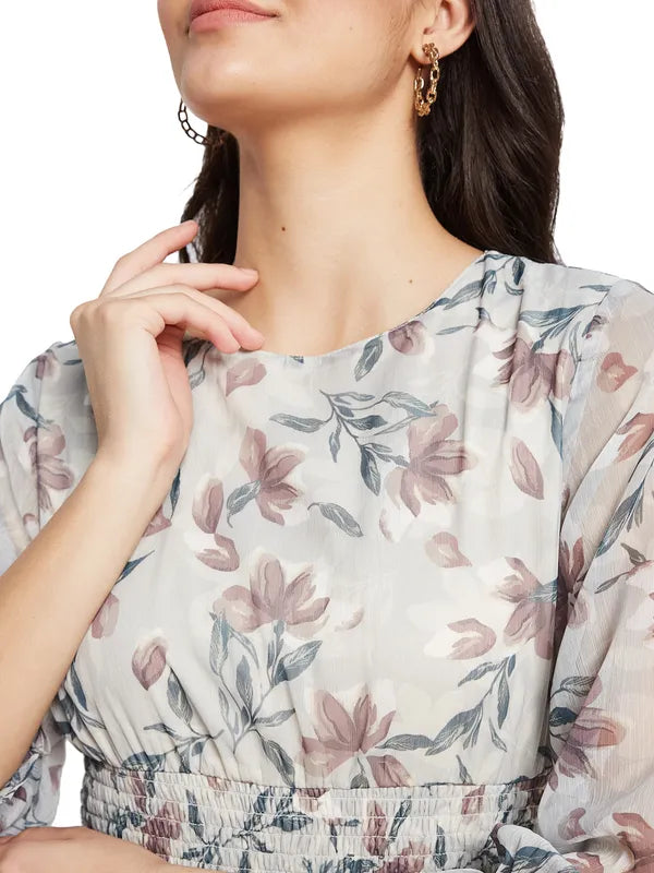 Mettle Floral Print Fit Flare Midi Dress
