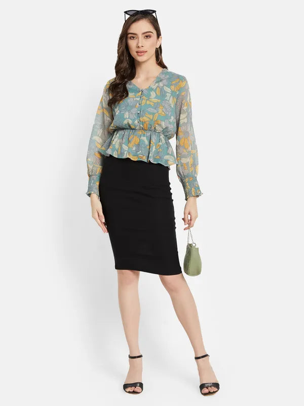 Floral Peplum Top