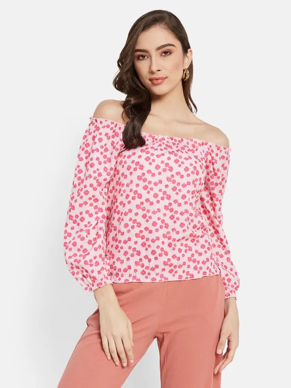 Off Shoulder Floral Print Top