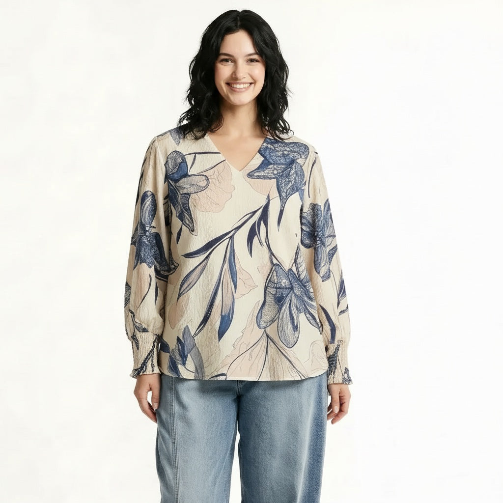 METTLE Floral Print Cotton Top