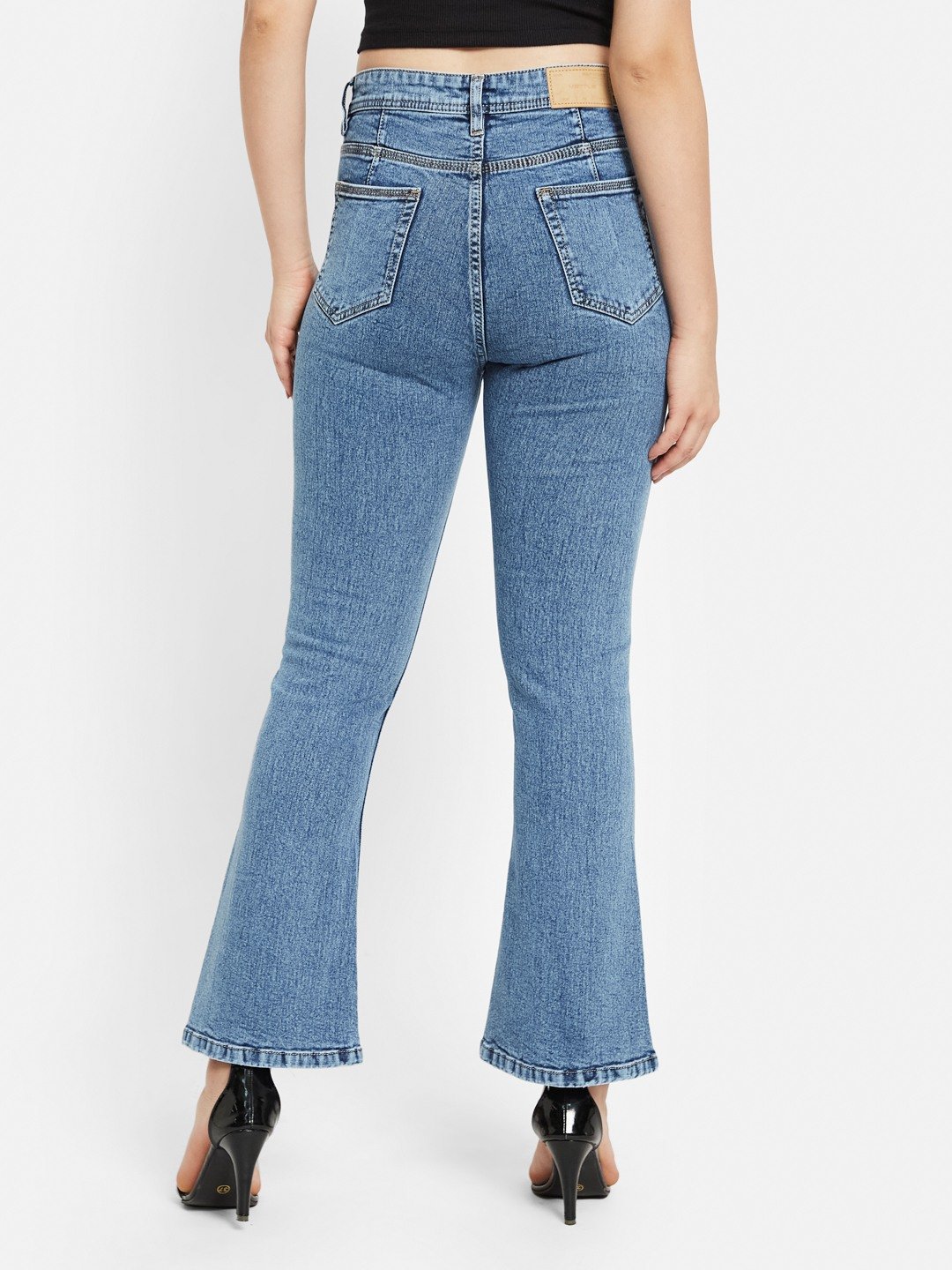 METTLE Women Bootcut Light Fade Stretchable Jeans