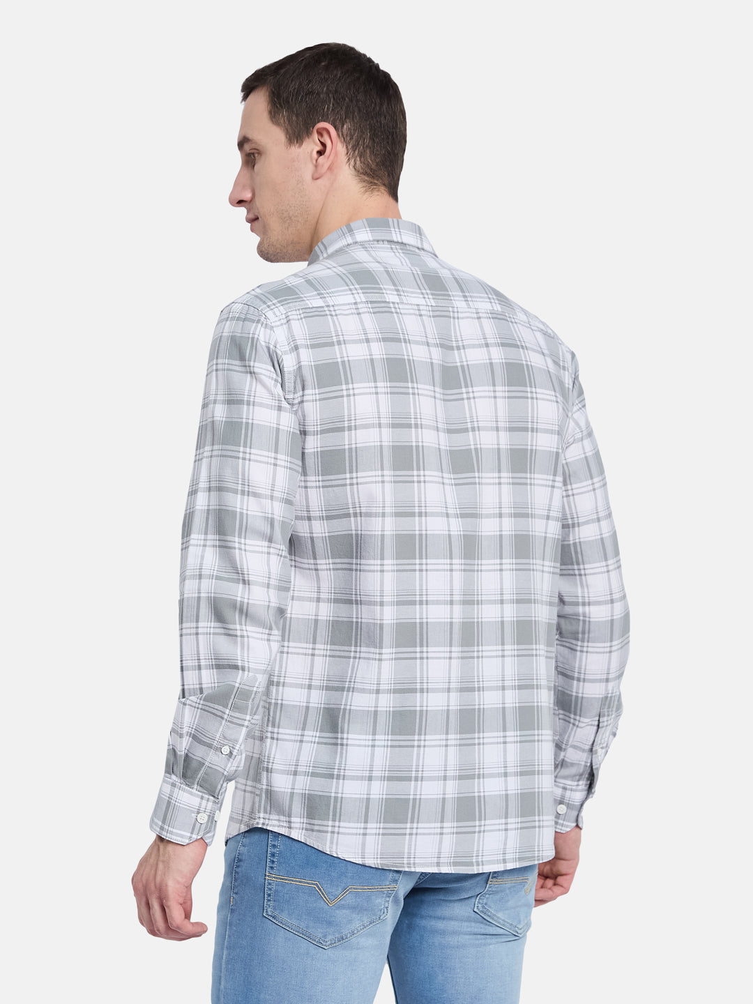 METTLE Men Opaque Checked Casual Shirt