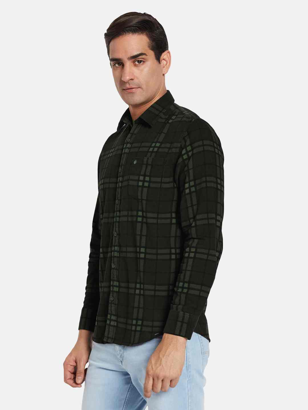 METTLE Men Opaque Checked Casual Shirt