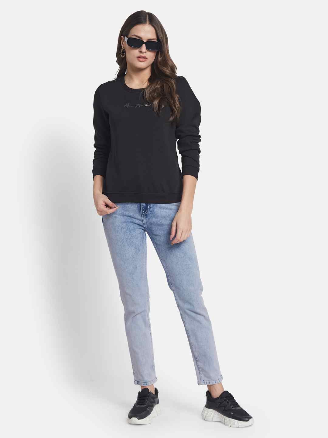METTLE Women Round Neck Long Sleeves Sweatshirt