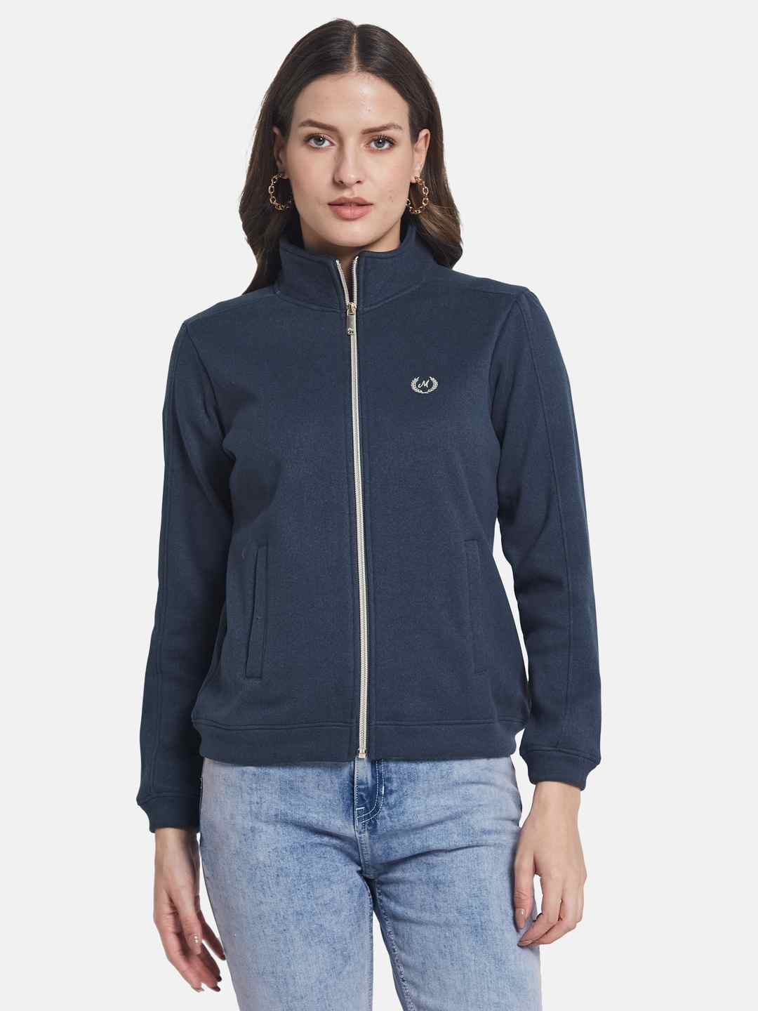 METTLE Women Mock Collar Sweatshirt