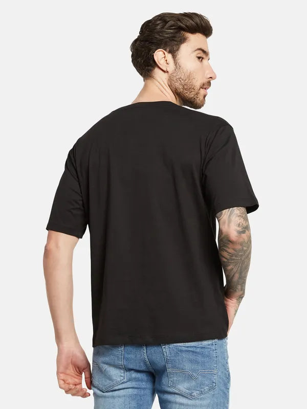 Octave Typography Printed Round Neck Cotton T-Shirt