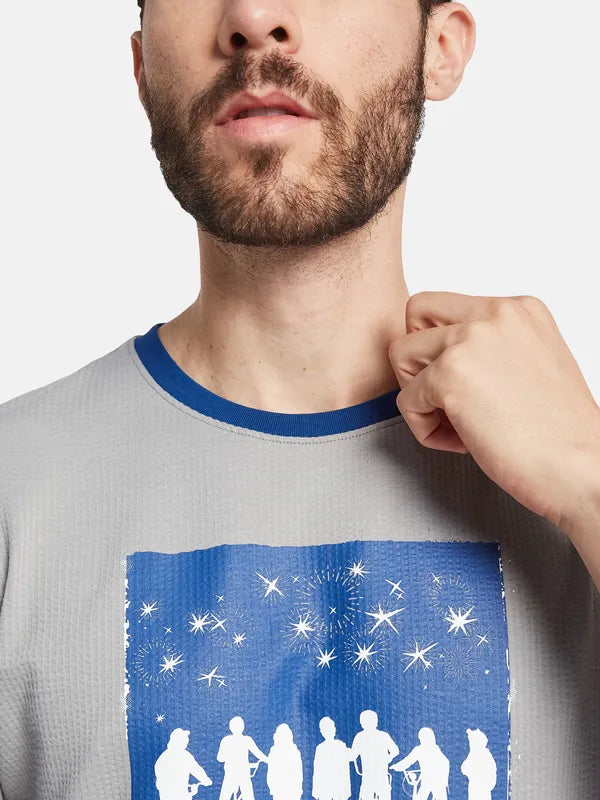 Octave Men Graphic Printed Round Neck T-Shirt
