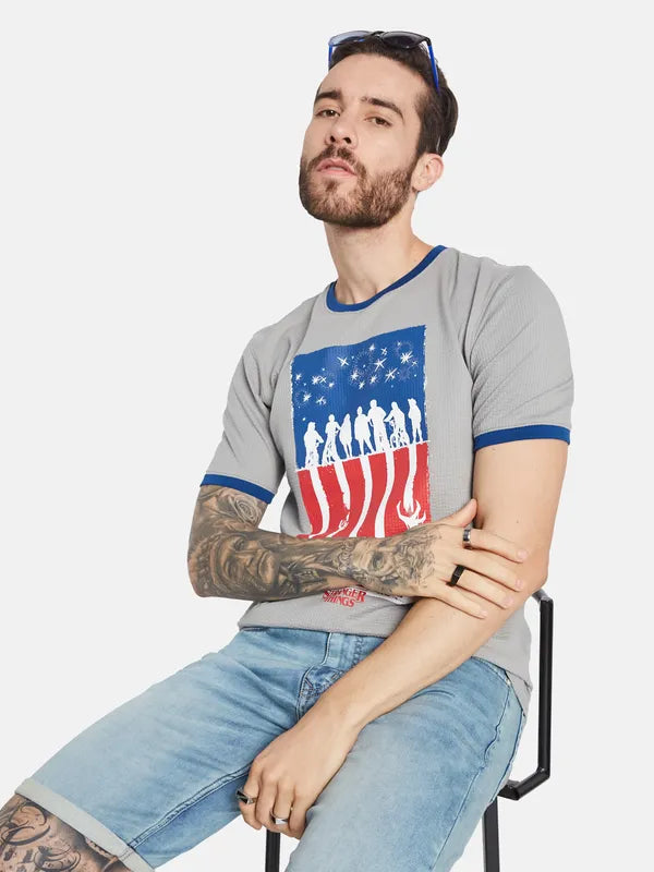 Octave Men Graphic Printed Round Neck T-Shirt