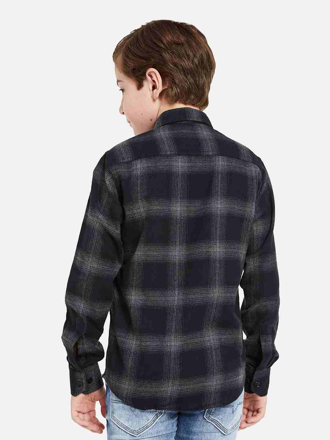 Octave Boys Tartan Checked Cotton Casual Shirt