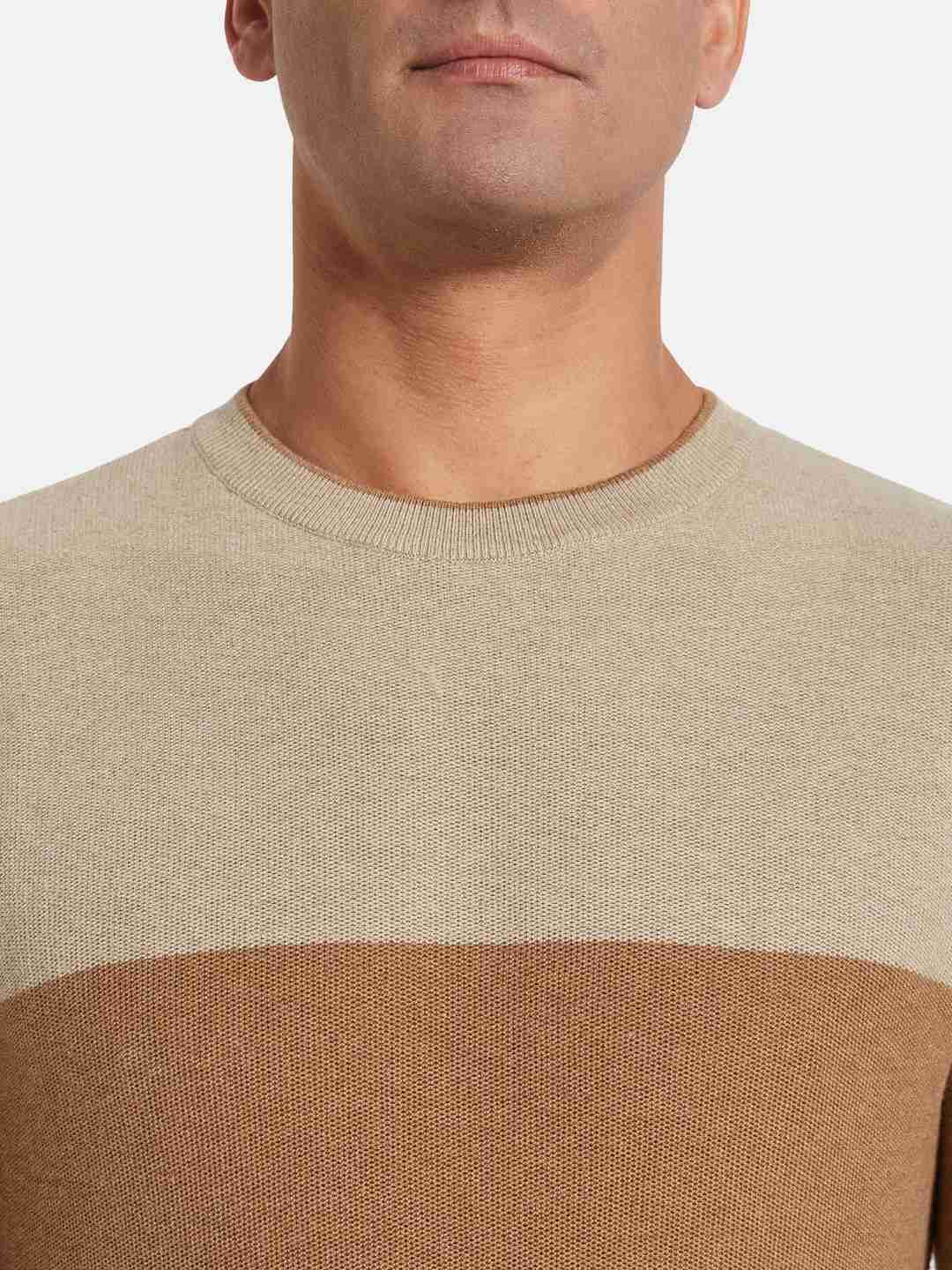 METTLE Men Colourblocked Pullover