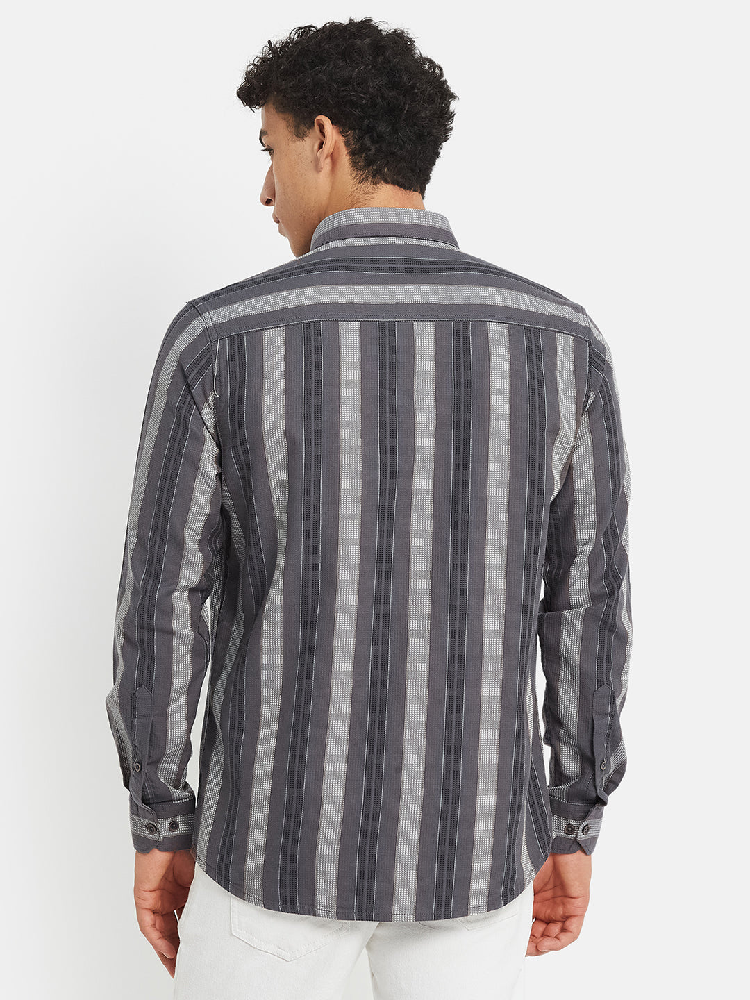 METTLE Vertical Striped Long Sleeves Cotton Shirt