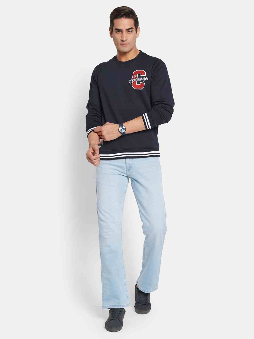 Octave Men Typography Printed Pullover Sweatshirt