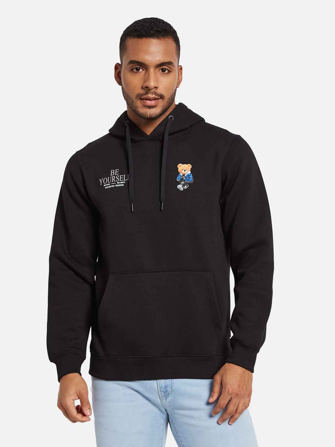 Octave Men Printed Hooded Sweatshirt