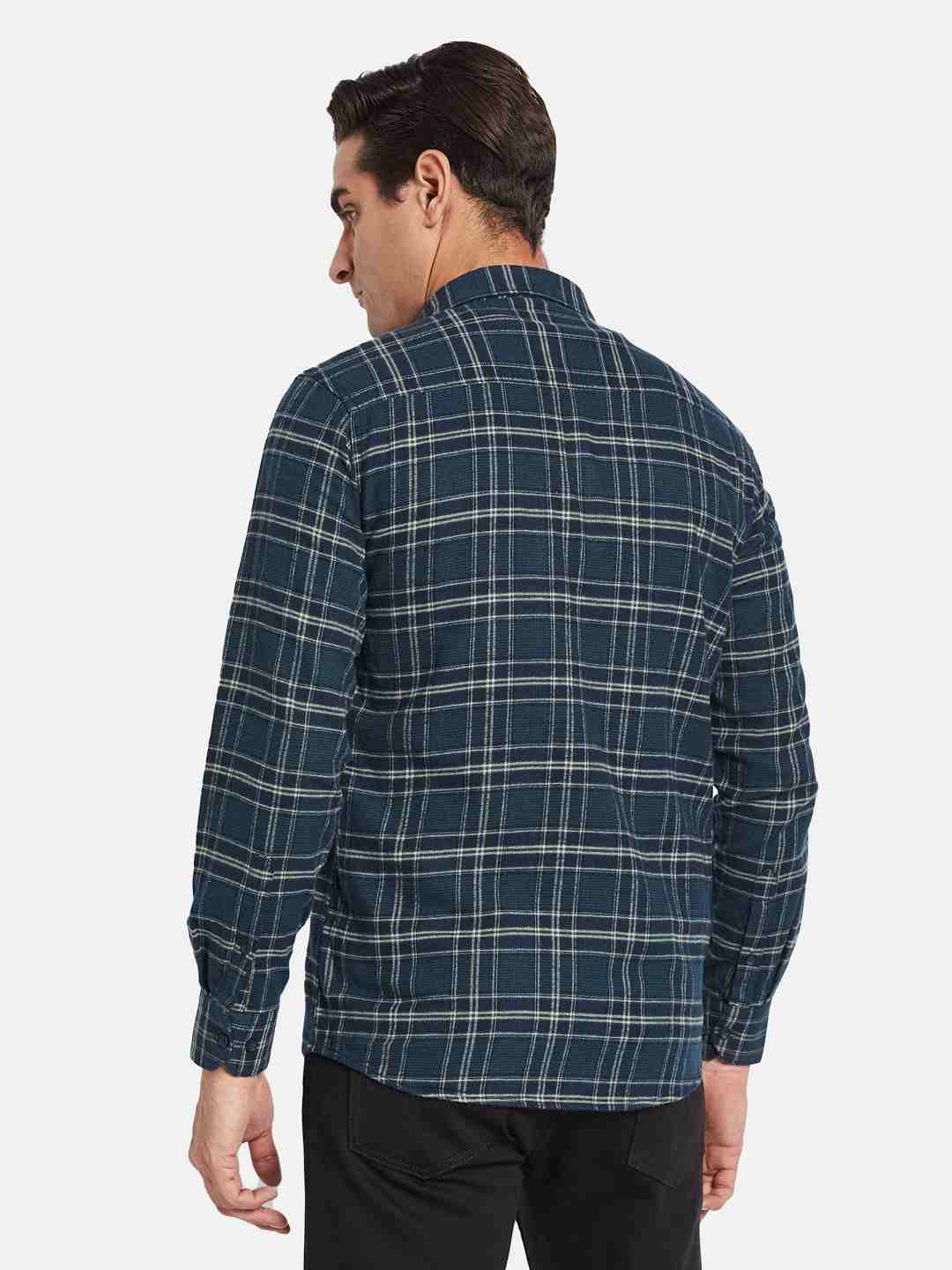 METTLE Men Opaque Checked Casual Shirt