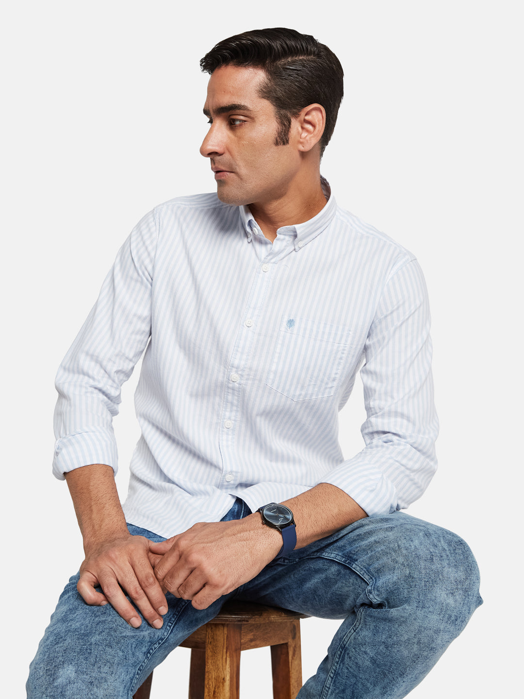 METTLE Men Multi Stripes Opaque Striped Casual Shirt