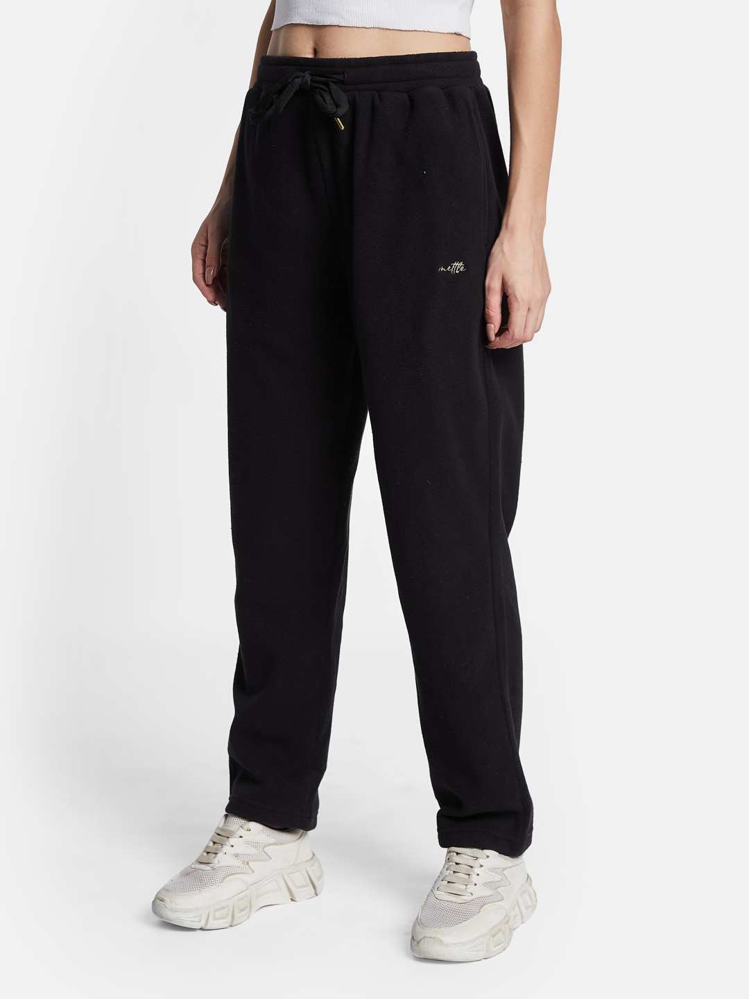 METTLE Women Regular Fit Mid Rise Fleece Track Pants