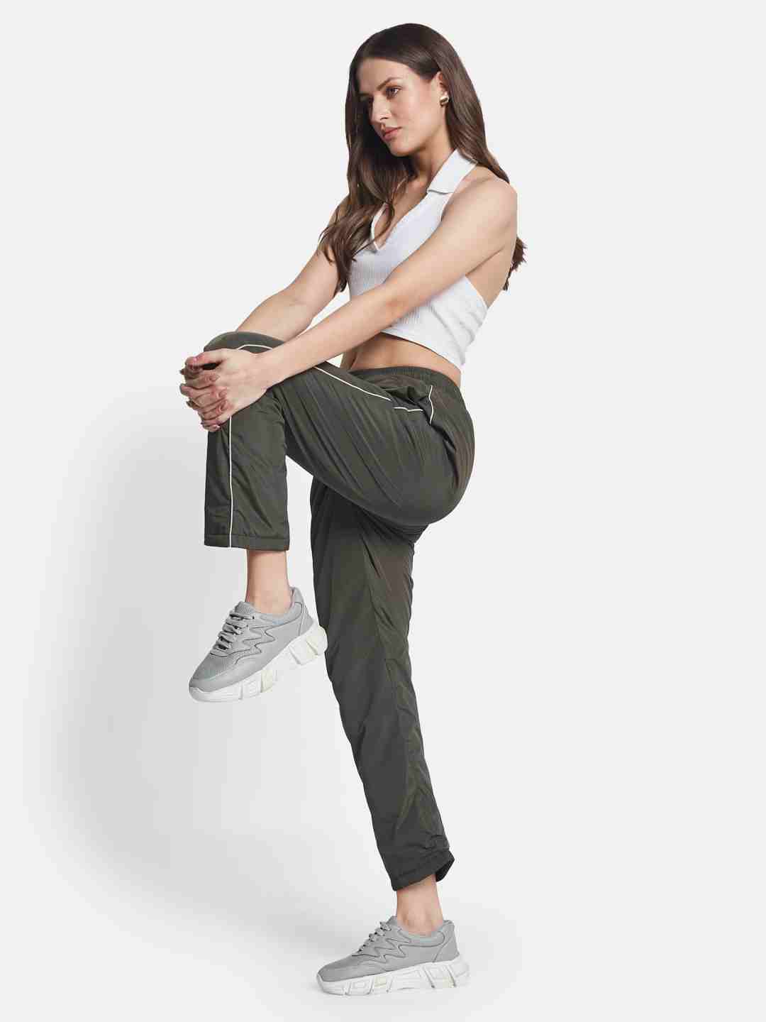 METTLE Women Regular Fit Mid Rise Cotton Track Pants