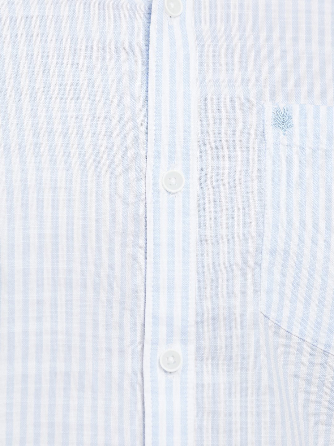 METTLE Men Spread Collar Vertical Striped Cotton Casual Shirt