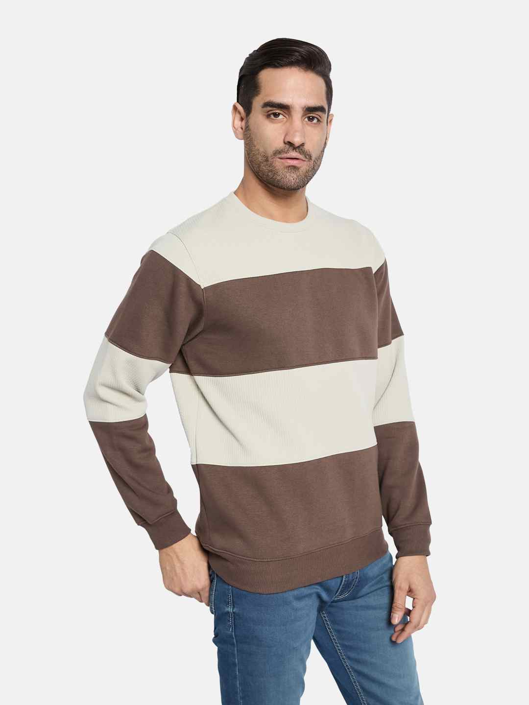 Octave Men Colourblocked Pullover Sweatshirt