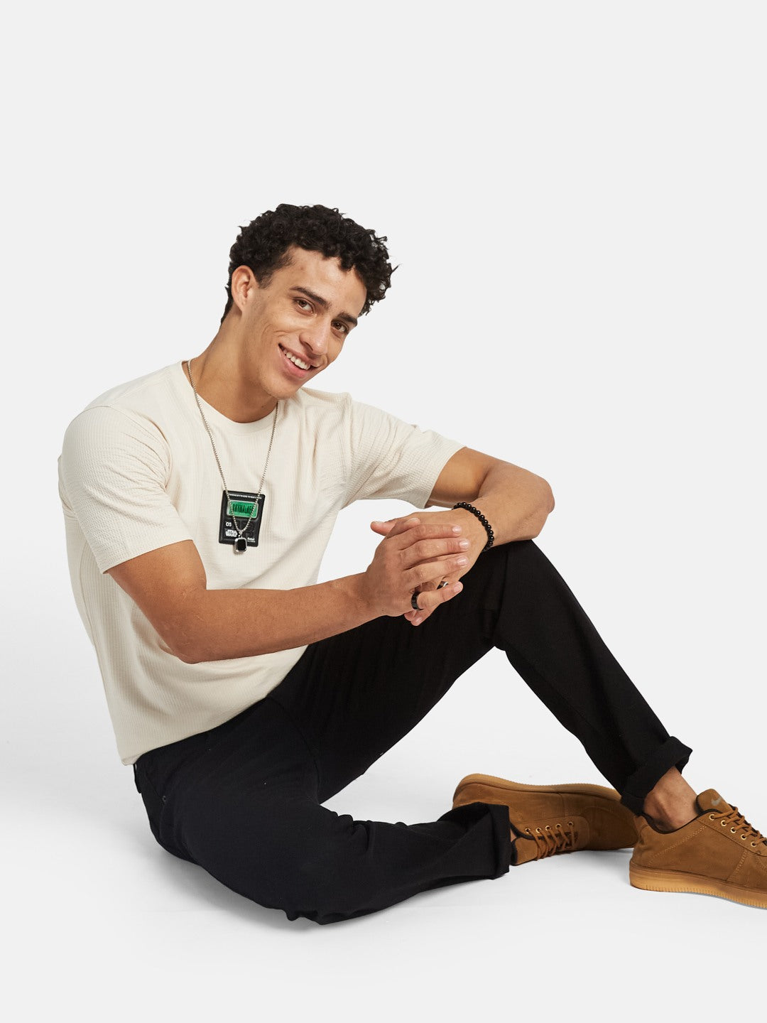 Octave Men Printed Applique Cotton Regular Fit T-shirt