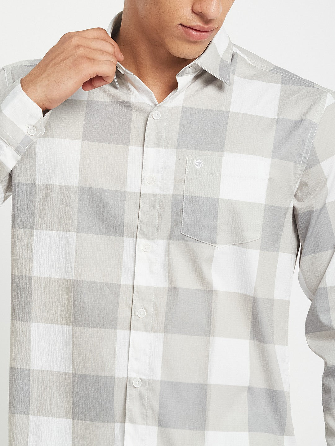 METTLE SS25 Striped Cotton Spread Collar Casual Shirt