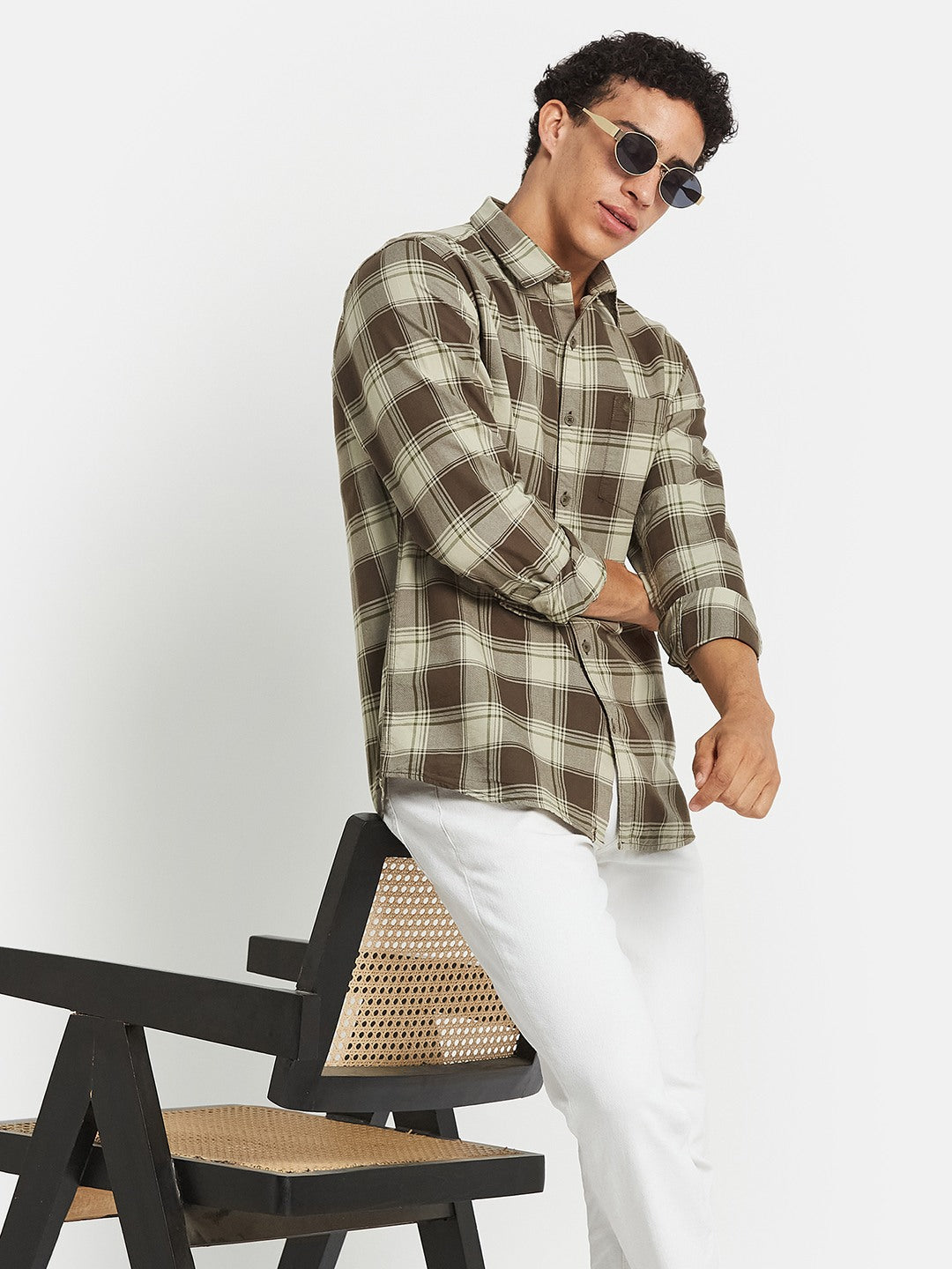 METTLE SS25 Striped Cotton Spread Collar Casual Shirt