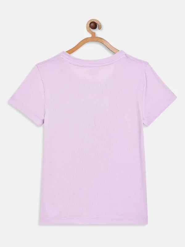 Lavender Graphic Round Neck