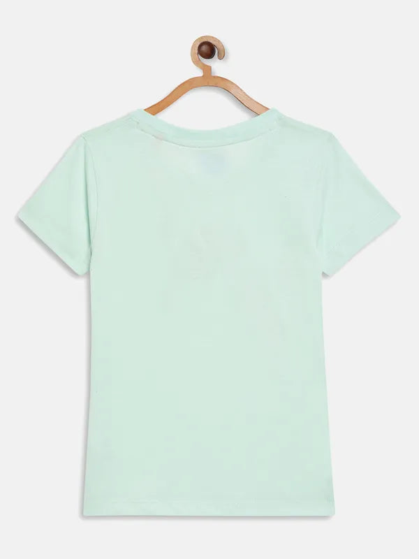 Ice Green Graphic Round Neck