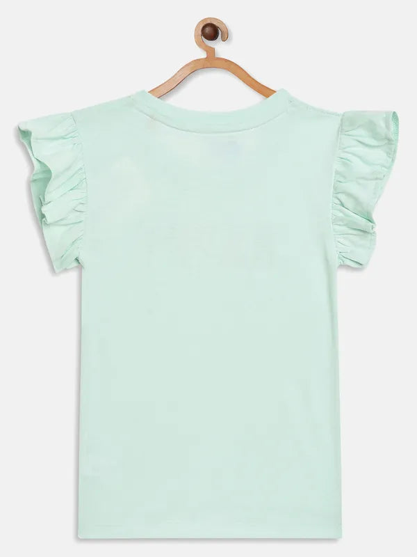 Ice Green Graphic Round Neck