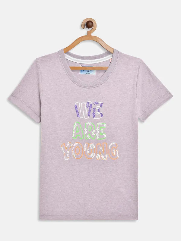 Lavender Graphic Round Neck