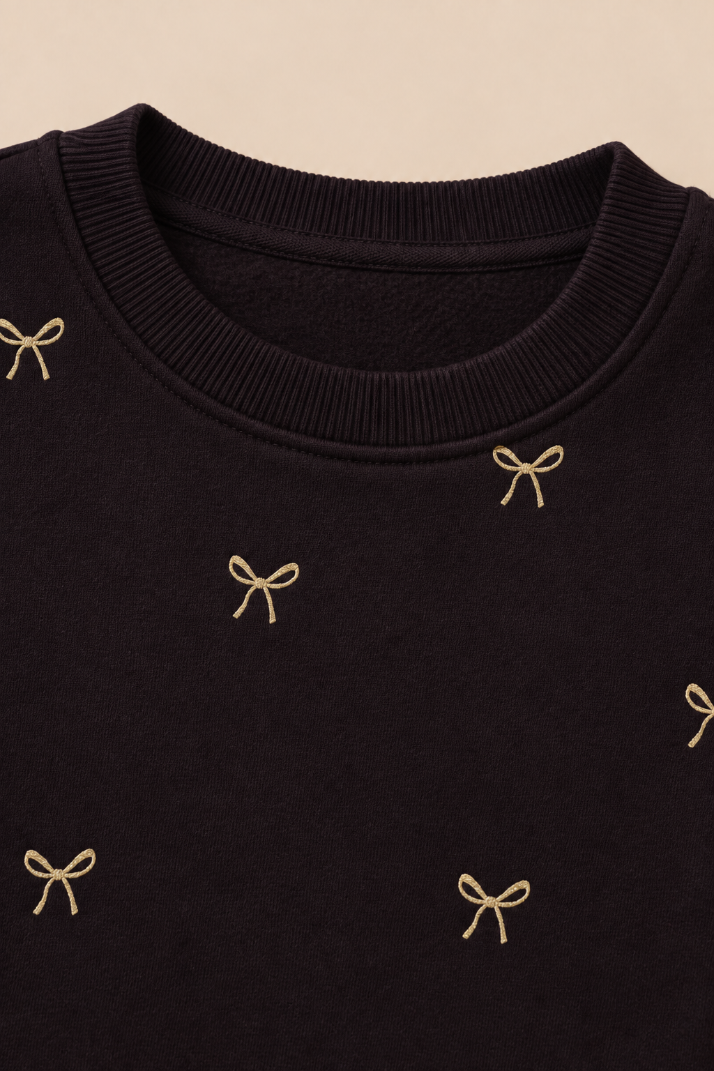 Junior Girls Wine Bow Print Brushed Cotton Fleece Sweatshirt – Regular Fit