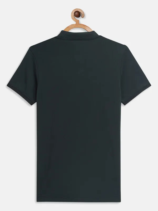 Octave Boys Green Polo Collar Applique T-Shirt