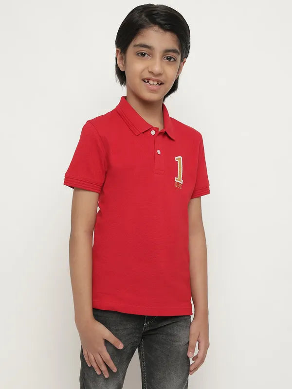Octave Boys Polo Collar Short Sleeves Cotton T-Shirt