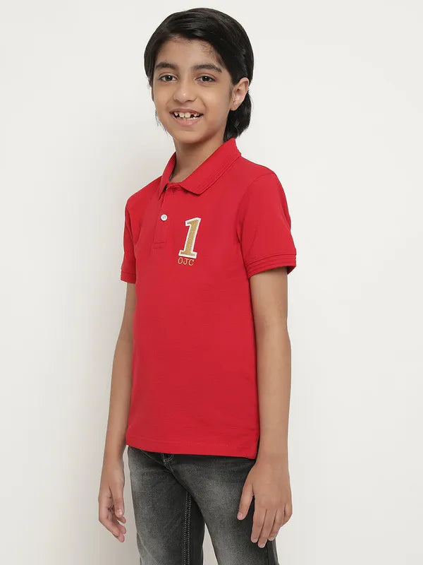 Octave Boys Polo Collar Short Sleeves Cotton T-Shirt