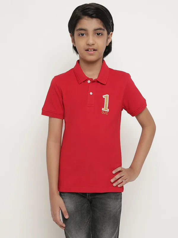 Octave Boys Polo Collar Short Sleeves Cotton T-Shirt