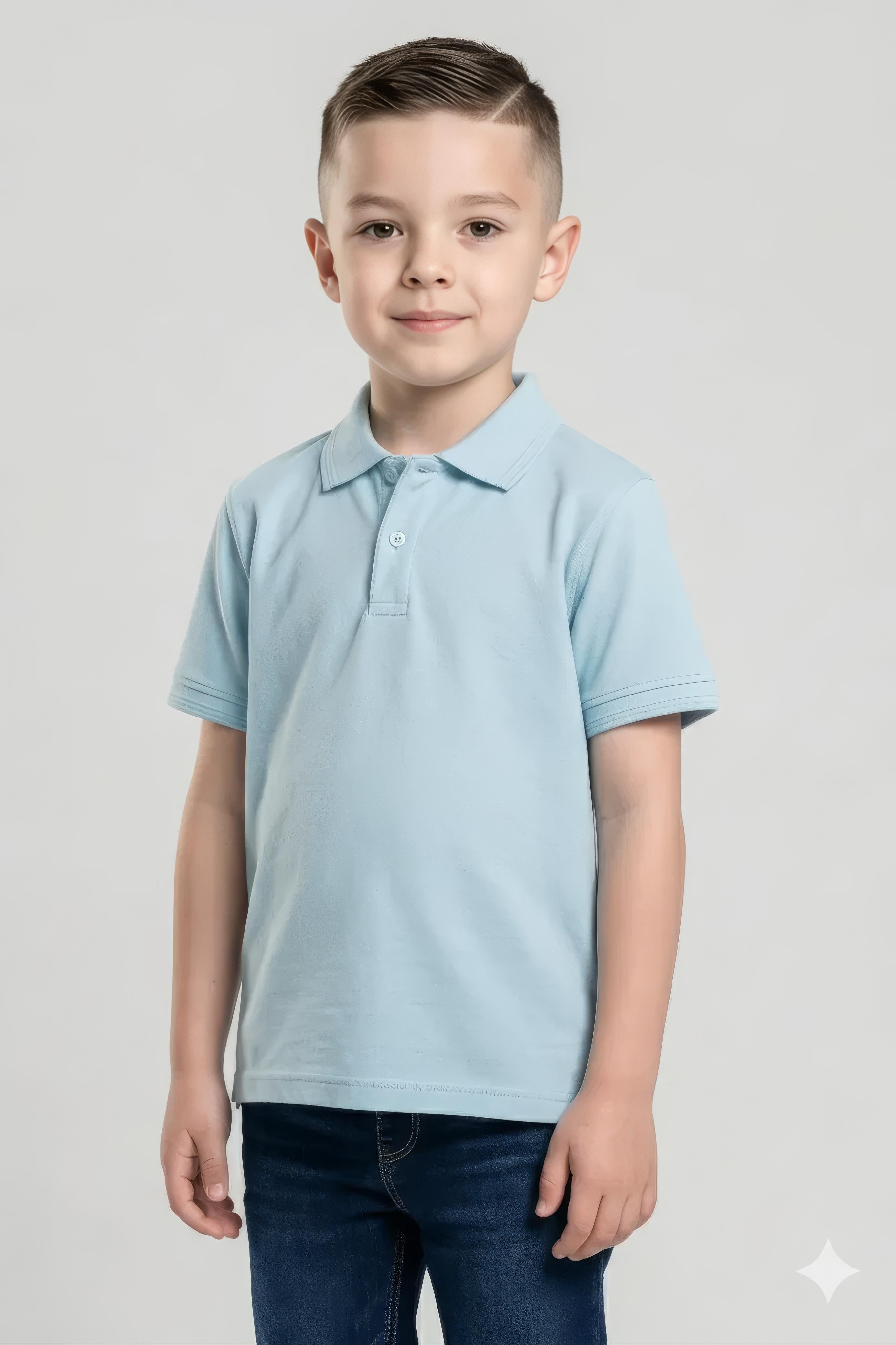 Boy Solid Polo Neck T-Shirt