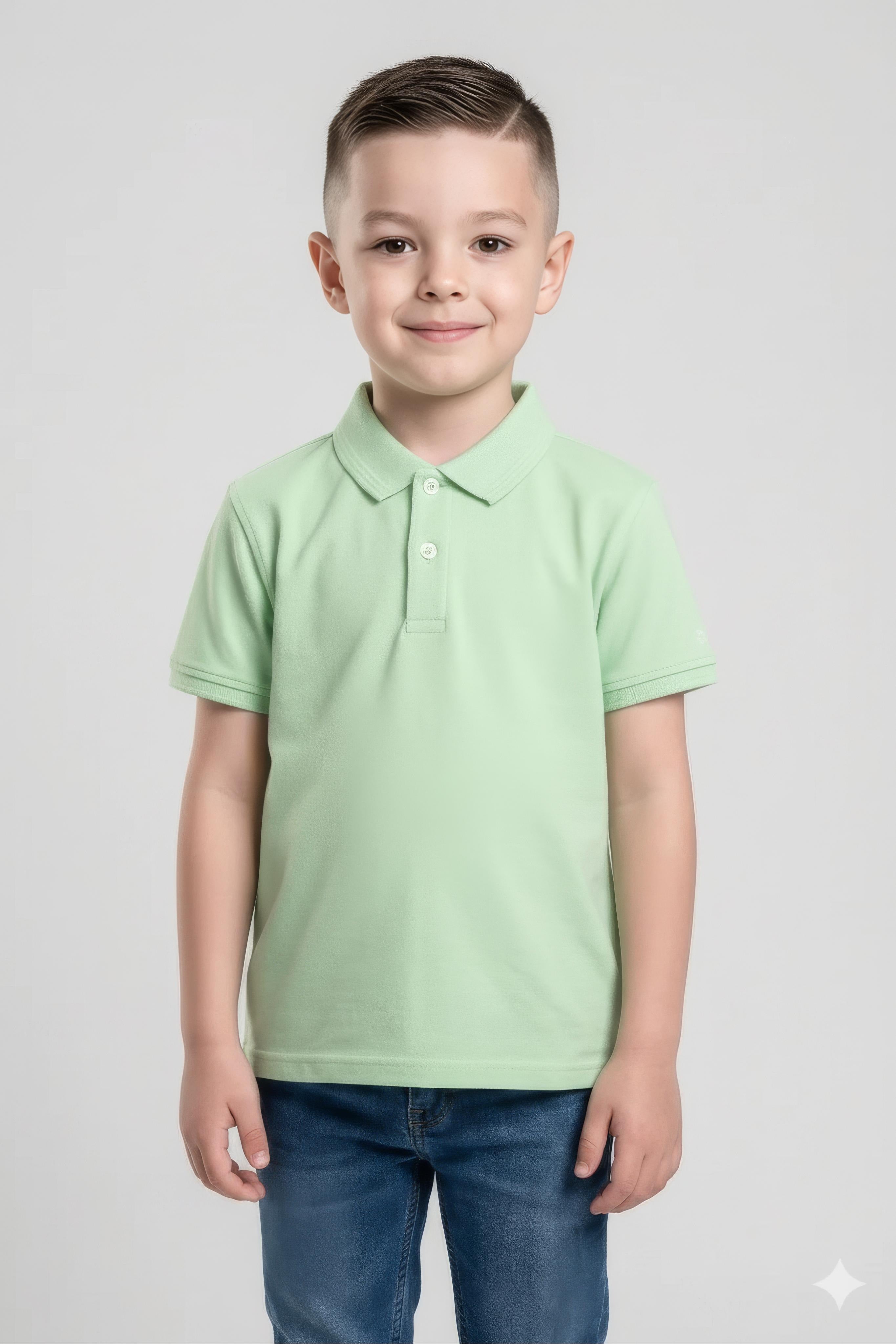 Boy Solid Polo Neck T-Shirt