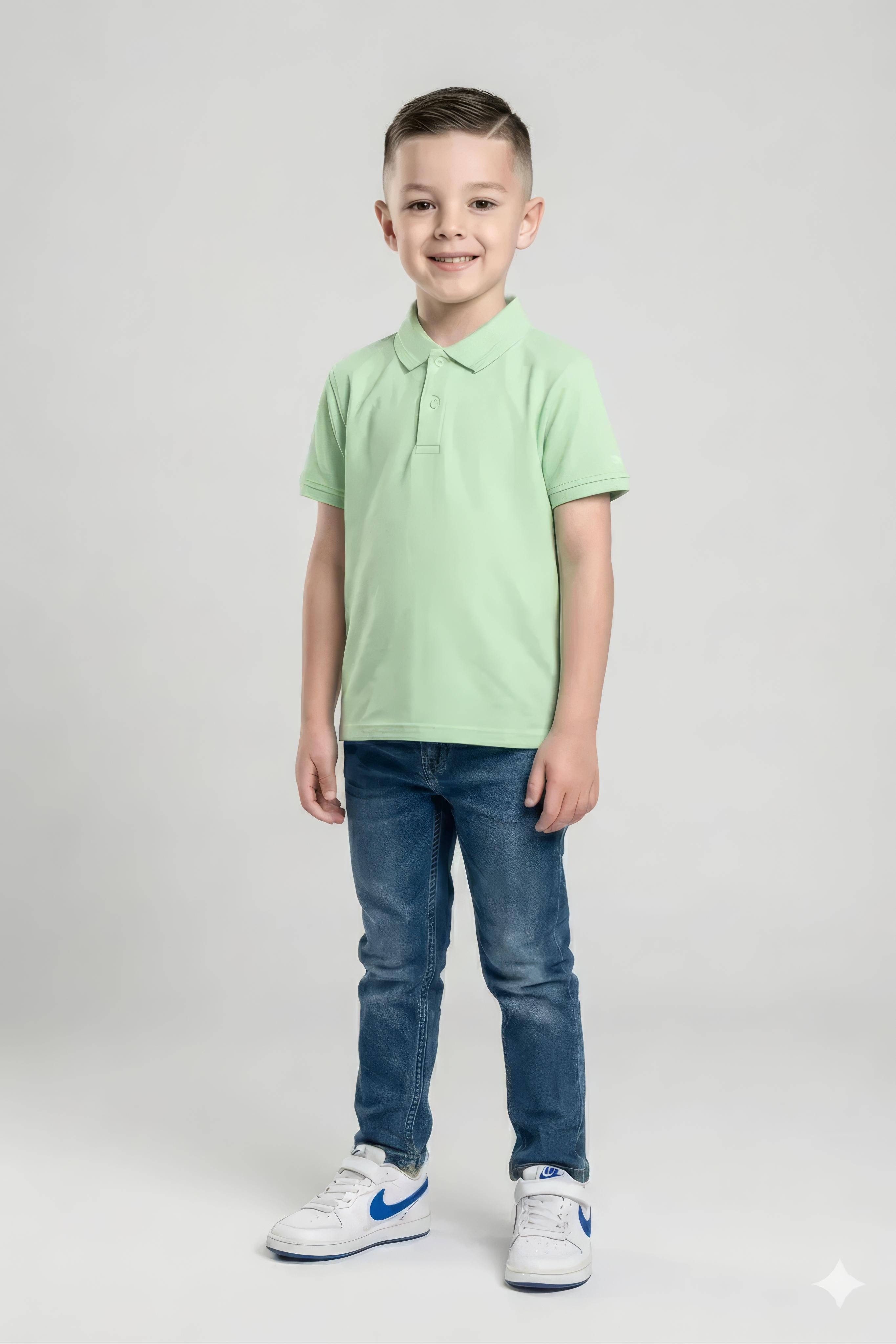 Boy Solid Polo Neck T-Shirt