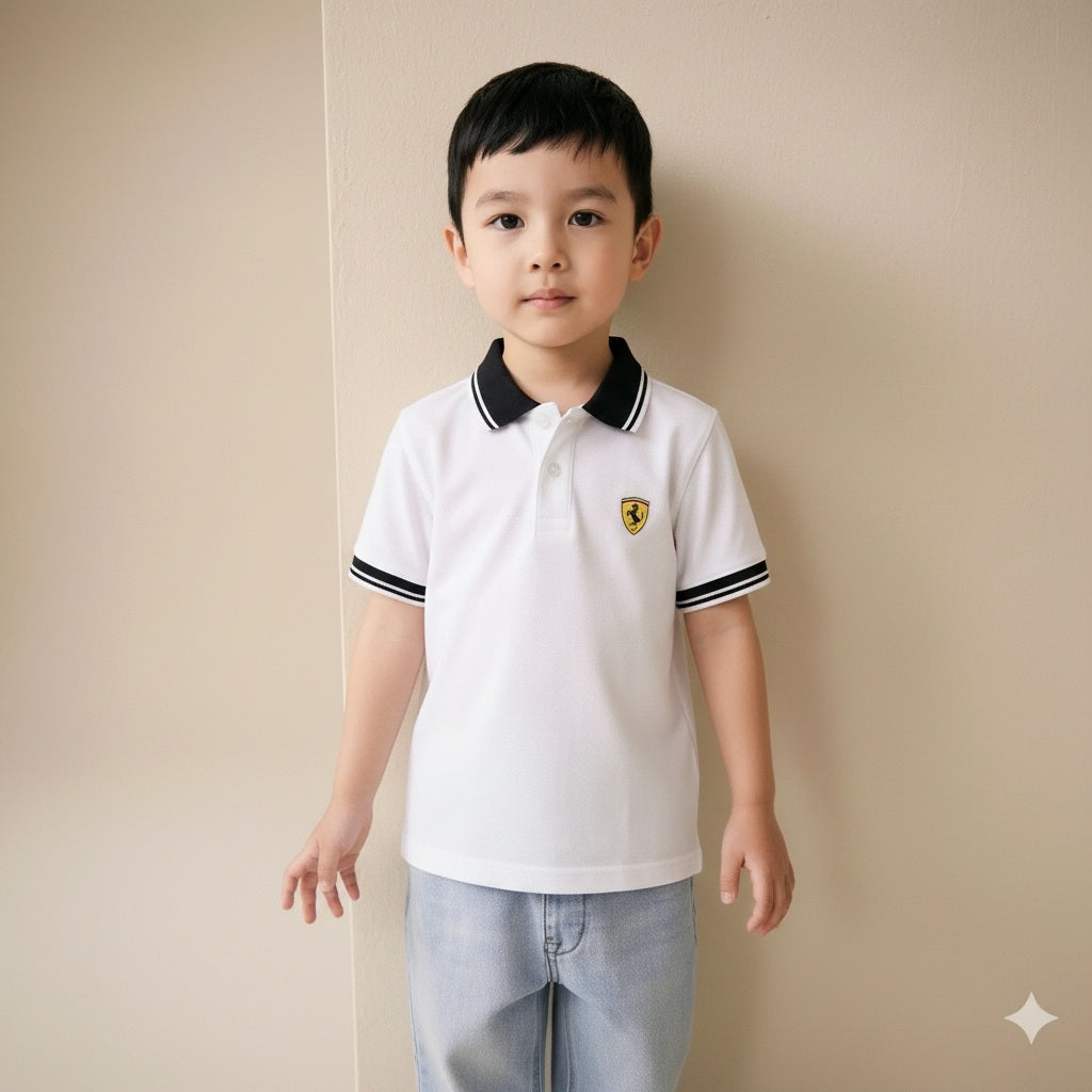 Boy Solid Polo Neck T-Shirt