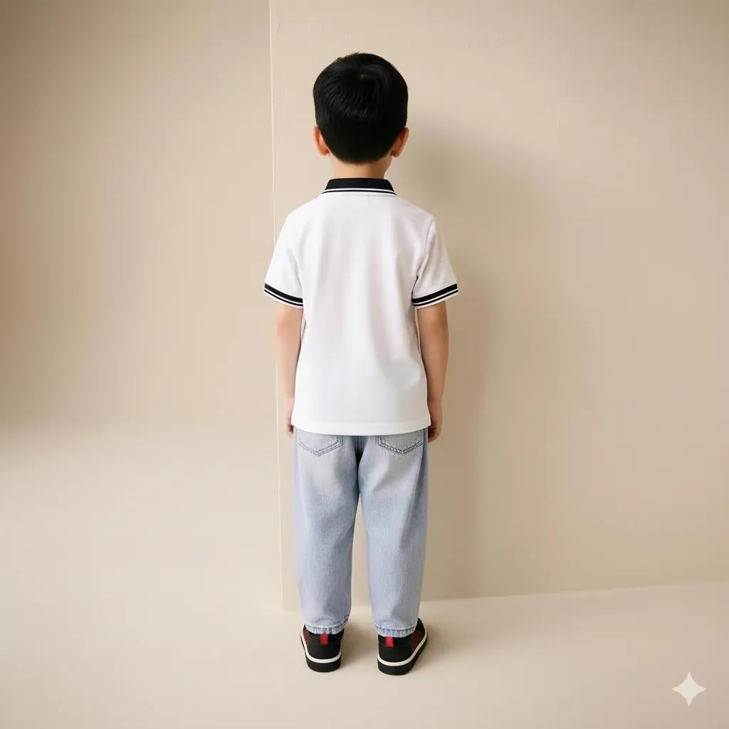 Boy Solid Polo Neck T-Shirt