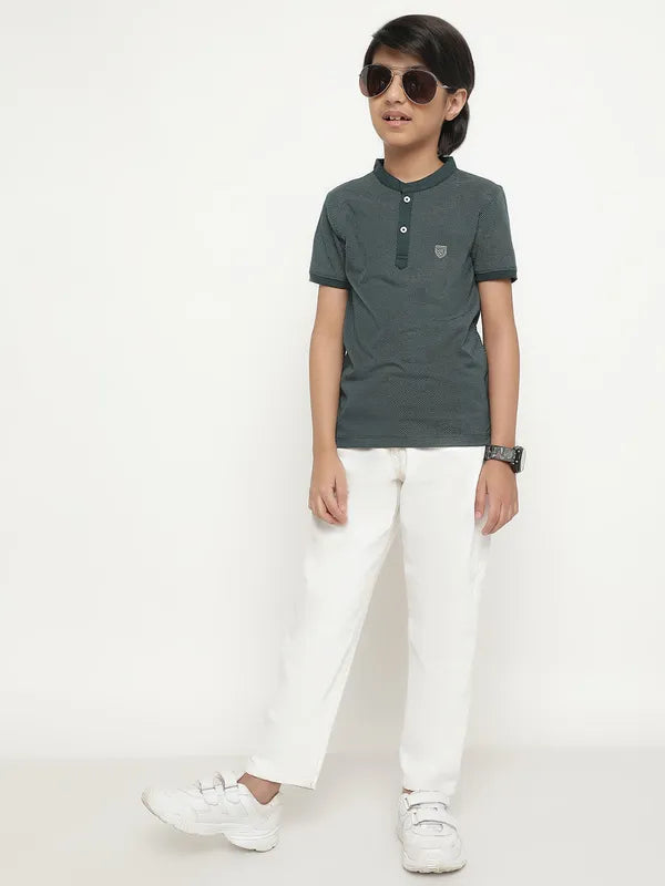 Octave Boys Self Designed Polo Collar Casual T-Shirt